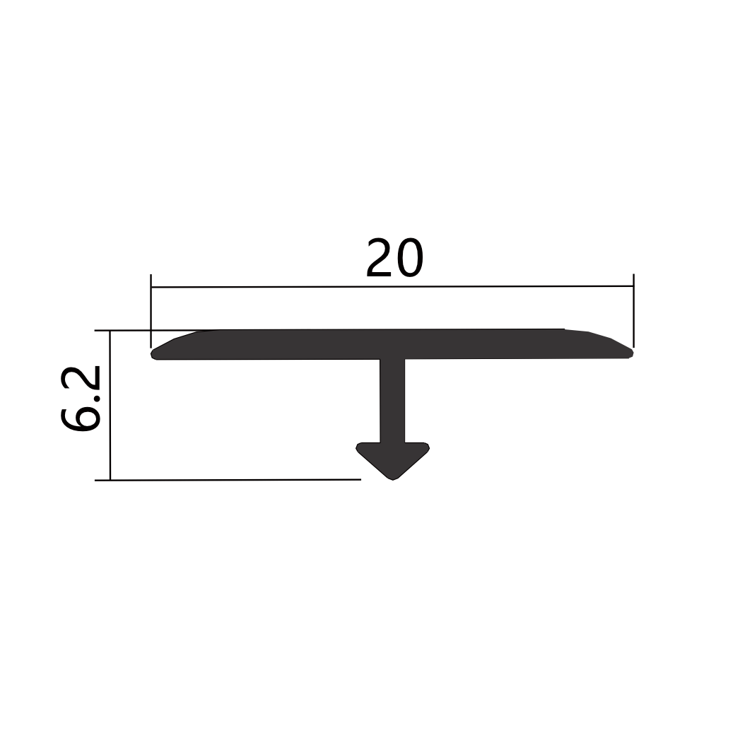 T shape aluminum tile trim